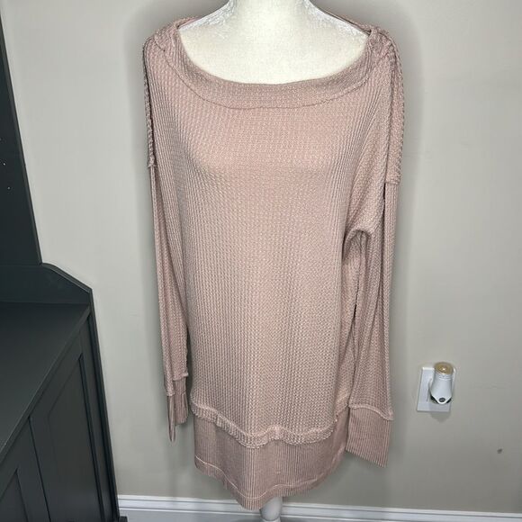 Free People North Shore Thermal Top Sand NWT size M - Picture 11 of 12